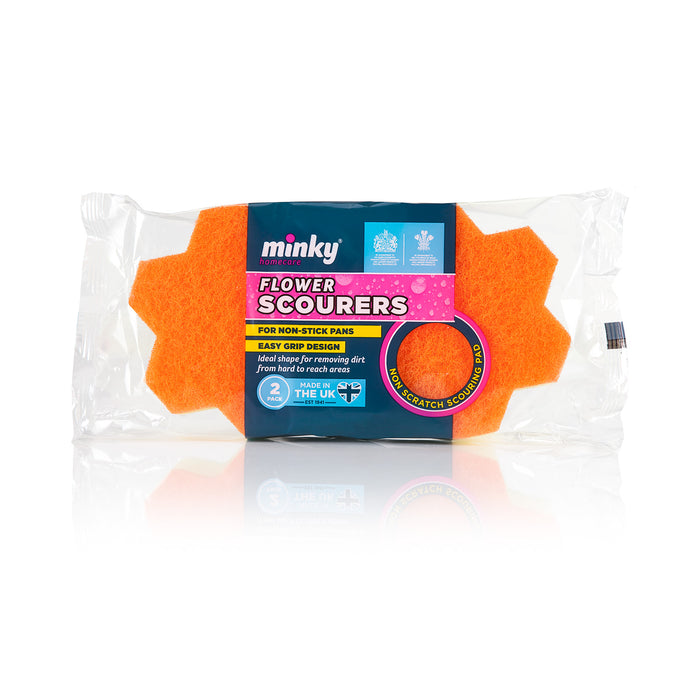 Minky Non-Scratch Flower Scourers 2 Pack (8 Units)