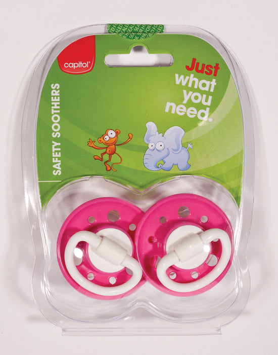 2 Safety Soothers Pink (12 Units)