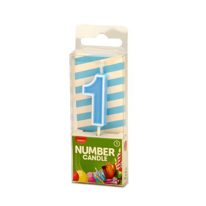 Number Candle 1 Blue (12 Units)