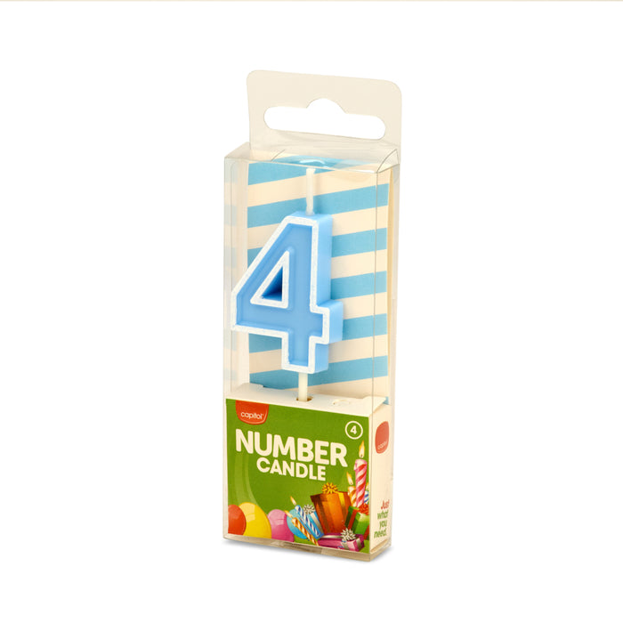 Number Candle 4 Blue (12 Units)