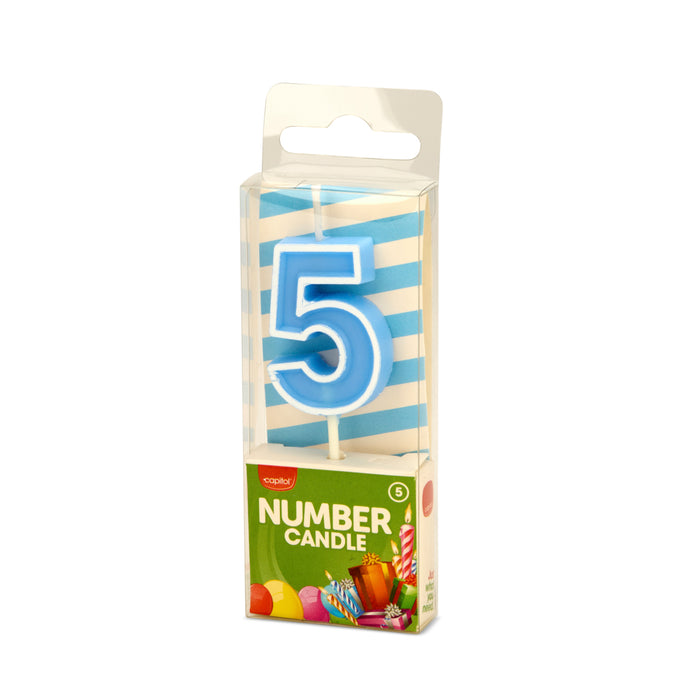Number Candle 5 Blue (12 Units)