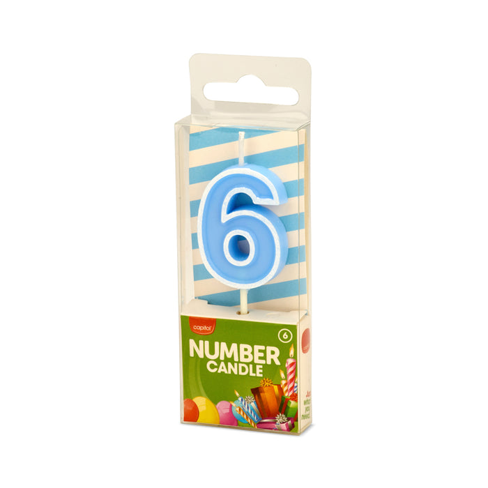 Number Candle 6 Blue (12 Units)
