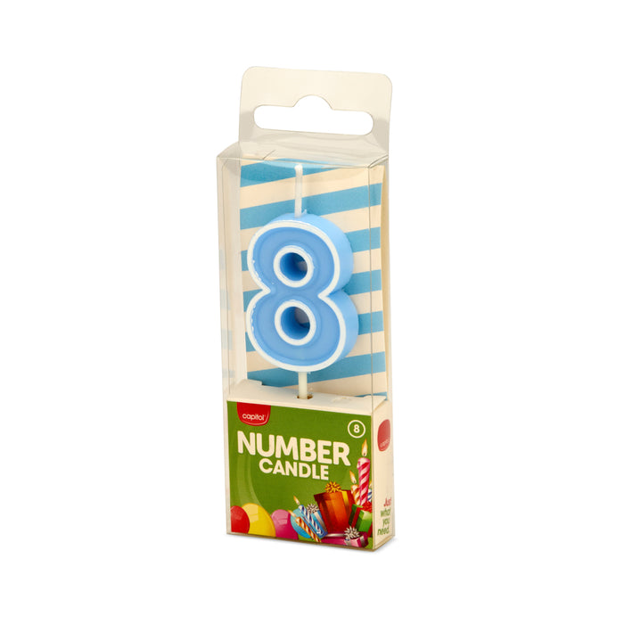 Number Candle 8 Blue (12 Units)