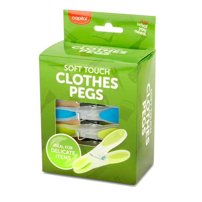 12 Soft Feel Clothes Pegs (6 Units)