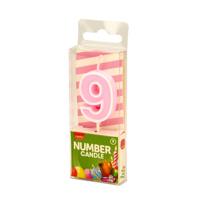 Number 9 Candle Pink (12 Units)