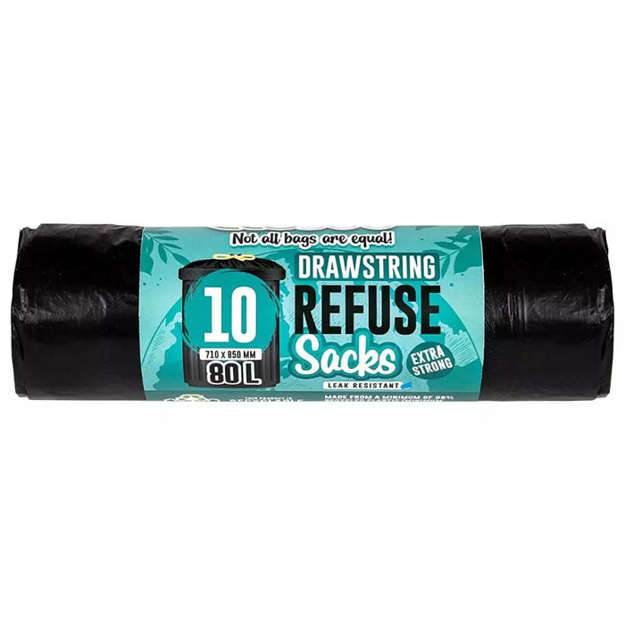 EcoBag 10 Drawstring Refuse Sacks 80L (1 Unit)