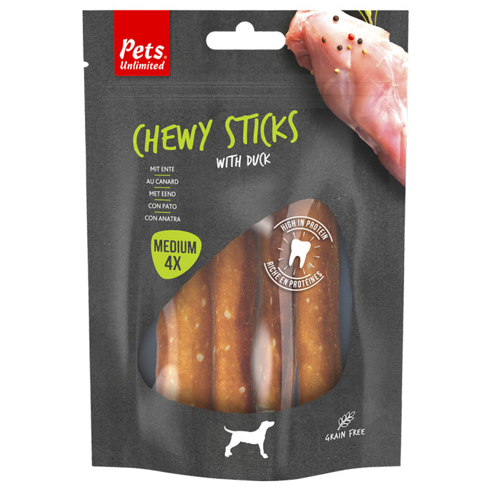Pets Unlimited, Chewy Stick with Duck - Medium (8 Units)