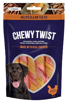 Chewy Twist Chicken Dog Treat 115g - 5 Pieces (10 Units)