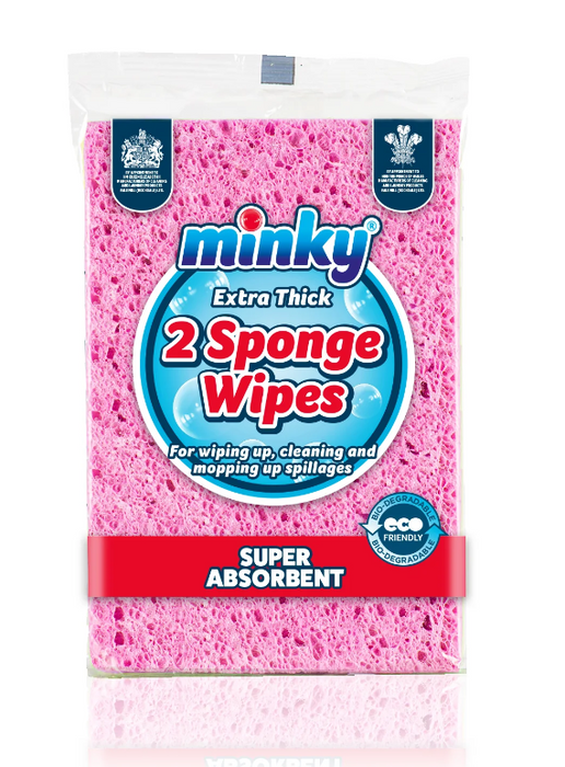 Minky Extra Thick Sponge Wipes 2Pk (8 Units)