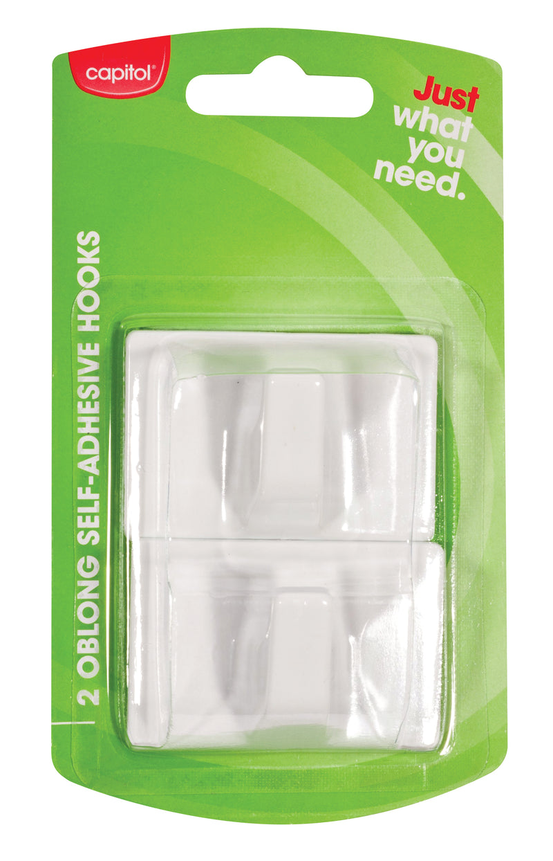 2 Adhesive Hooks Oblong (12)