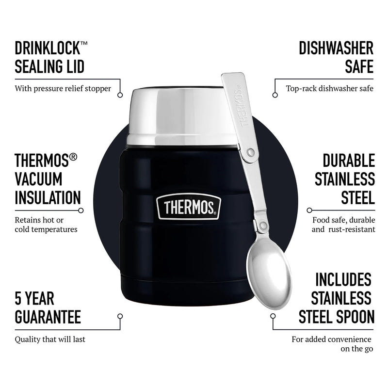Thermos S/S King Food Flask 470ml Blue