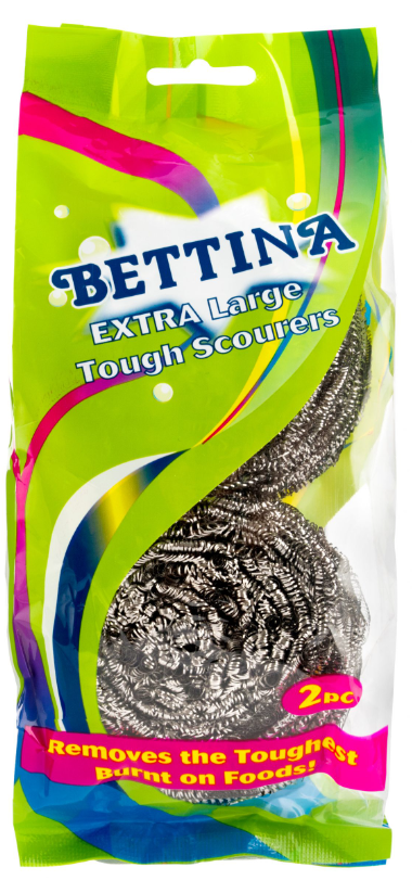 Bettina 2pc Extra Tough Steel Spiral Scourer (1 Unit)
