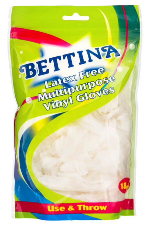 Bettina 18pc Vinyl Latex Free Gloves (6 Units)