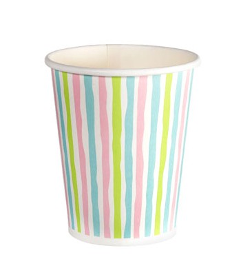 Stripes Multi Paper Cups 24cl 10pcs (20 Units)