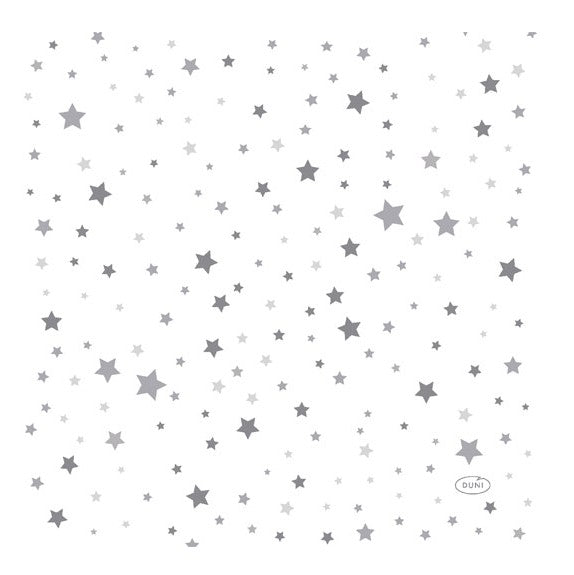 33cm Silver Stardust Napkins 20pcs (12 Units)