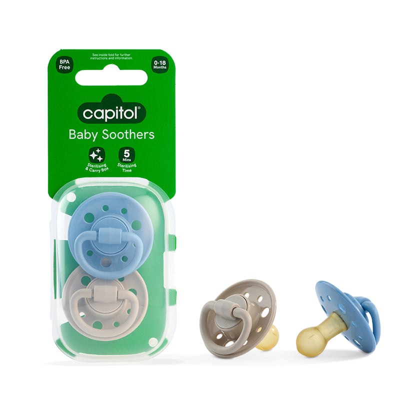 Baby Soothers 2pk - Blue/Neutral (10)