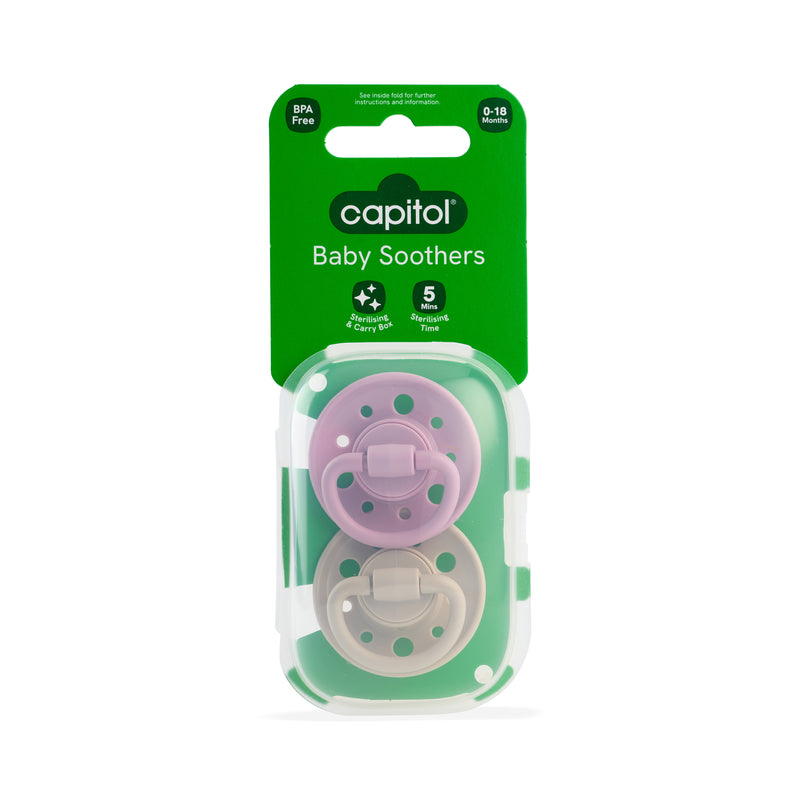 Baby Soothers 2pk - Pink/Neutral (10)