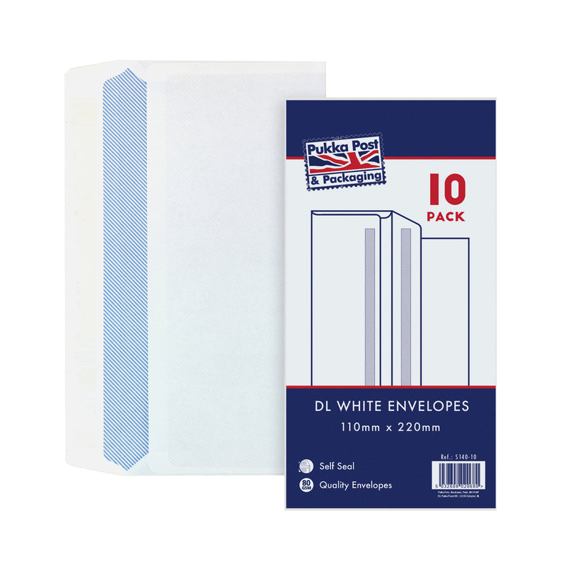 10 White Envelopes - DL (6 Units)