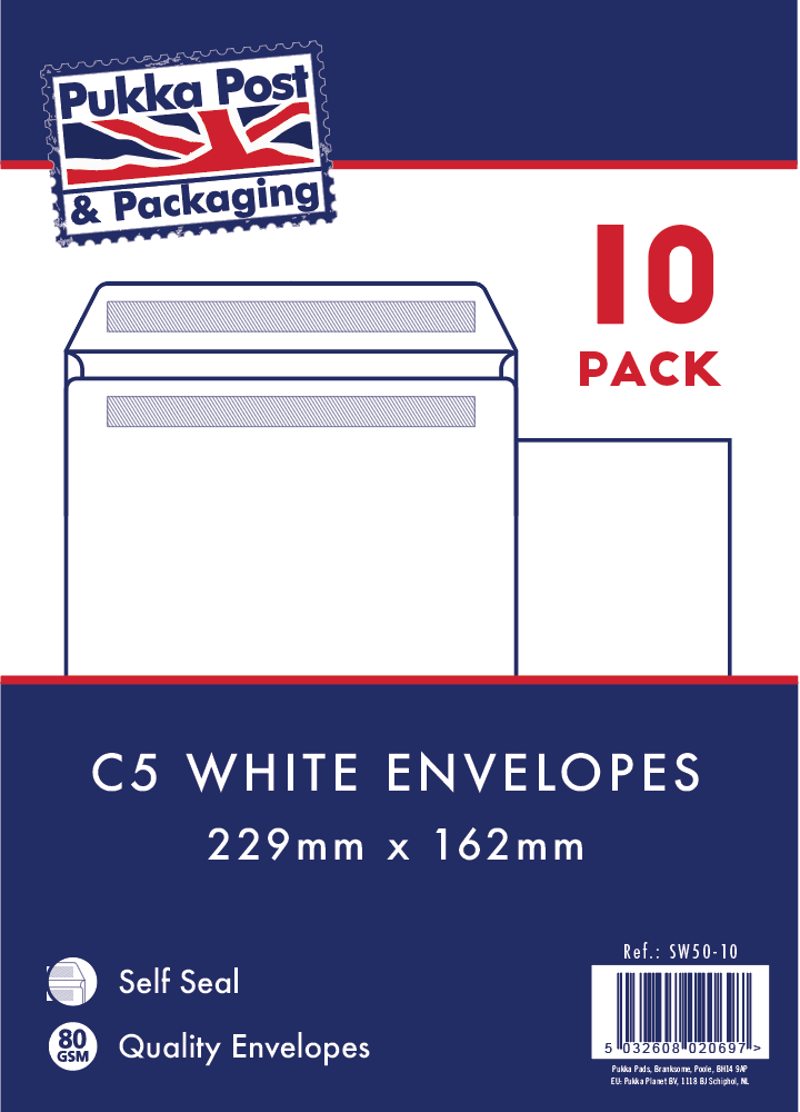 10 White Envelopes - C5 (6 Units)
