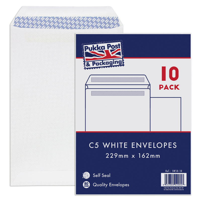 10 White Envelopes - C5 (6 Units)