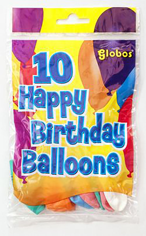 10 Globos Birthday Balloons (25 Units)