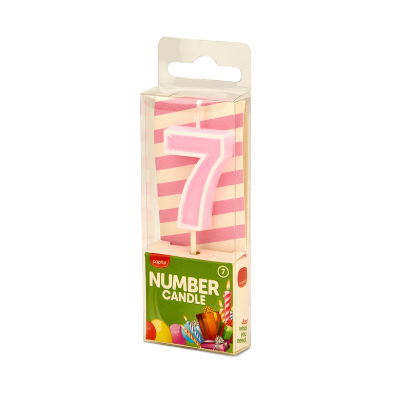 Number 7 Candle Pink  (12 Units)