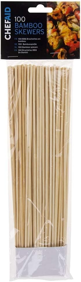 Chef Aid Bamboo Skewers 25.5cm - 100 Pack (6 Units)