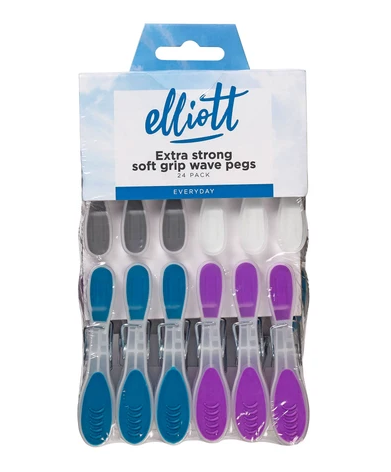Elliott Soft Feel Clothes Pegs 24pk (1 Unit)
