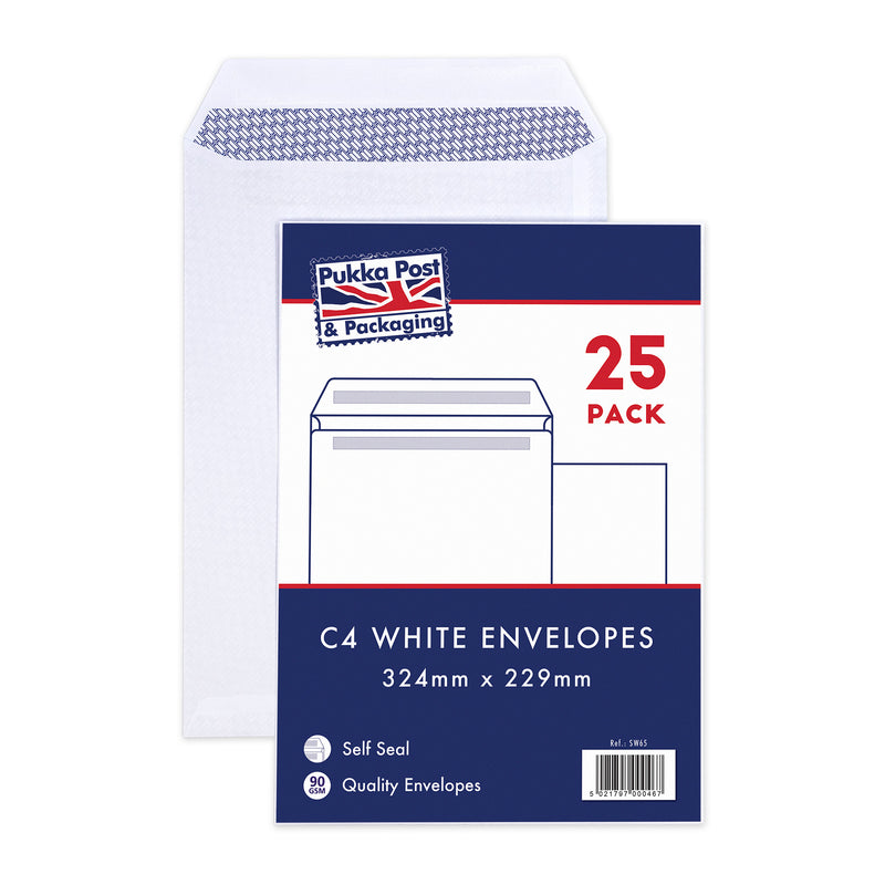 Pukka 25 White Self Seal Envelope C4 (1 Unit)