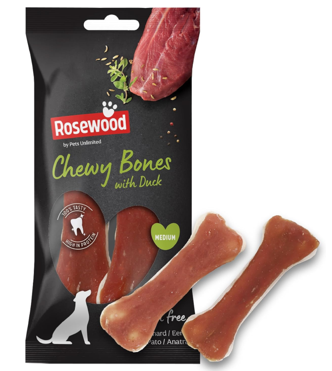 Rosewood Chewy Bone with Duck Medium (6 Units)