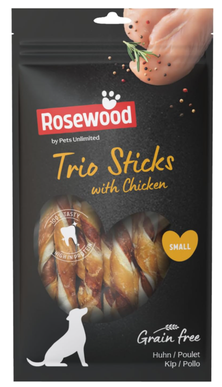 Rosewood Tricolor Chewy Sticks with Chicken - Small (6 Units)