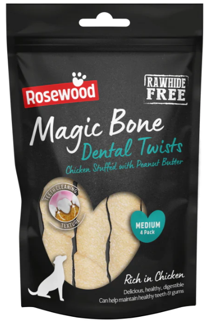 Rosewood Magic Dental Twists Rawhide Free 4pc 120g (10 Units)