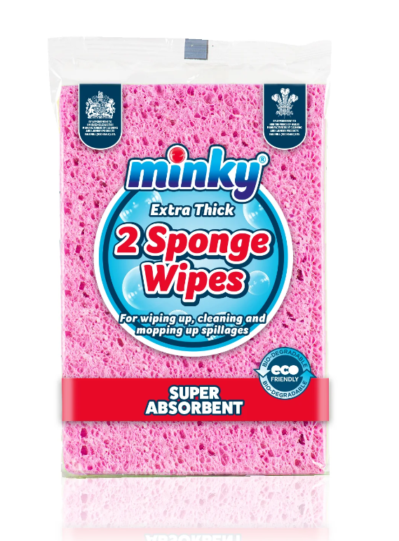 Minky Extra Thick Sponge Wipes 2Pk (8 Units)