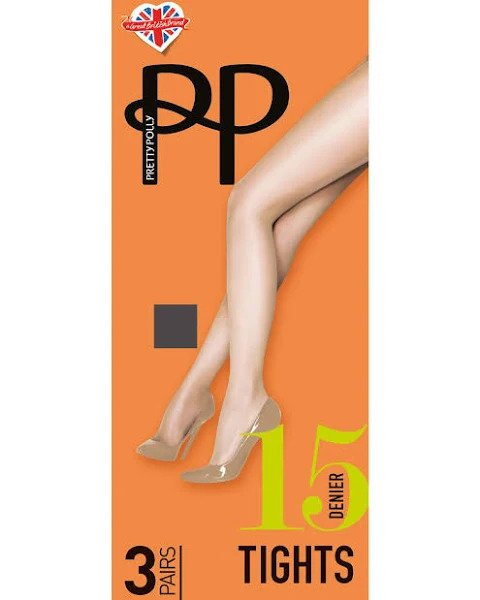 Pretty Polly Lycra Black Small/Medium 15 Denier (6 Units)