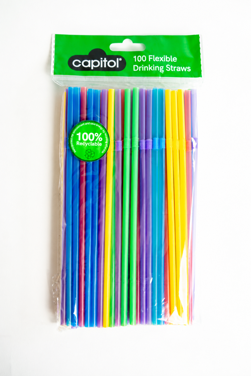 100 Recyclable Drinking Straws (12 Units)