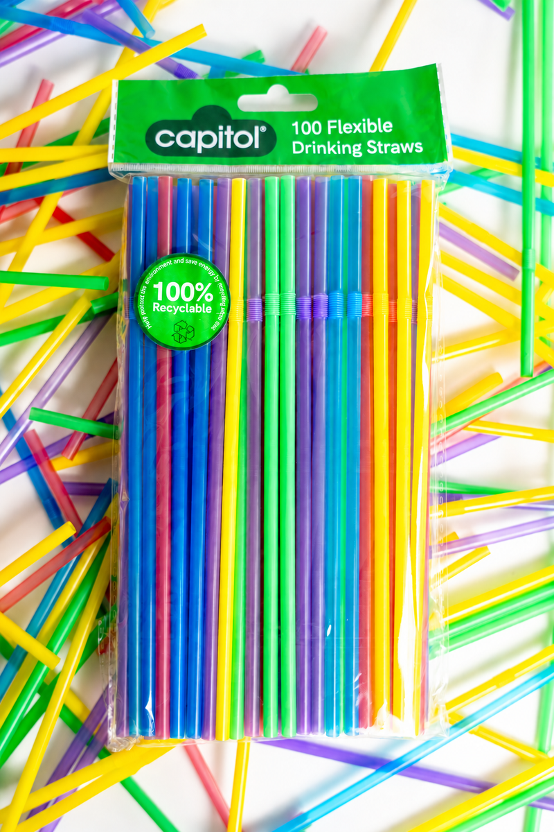 100 Recyclable Drinking Straws (12 Units)