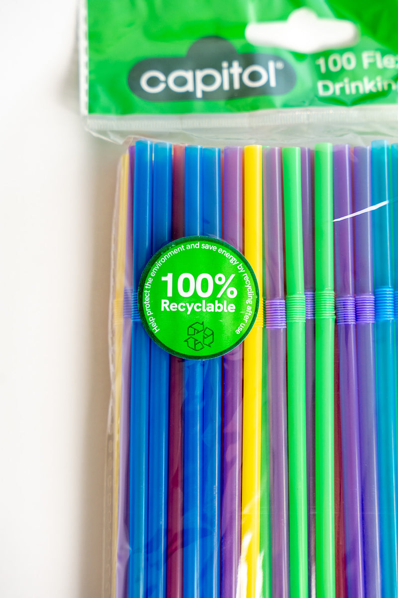 100 Recyclable Drinking Straws (12 Units)