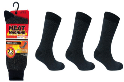 Heat Machine Men's Twist Yarn Thermal Sock (12 Pairs)