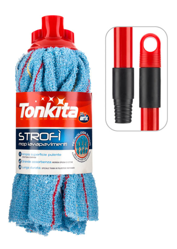 Tonkita Strofi Mop with Handle - Premium Cotton (6 Units)
